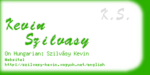 kevin szilvasy business card